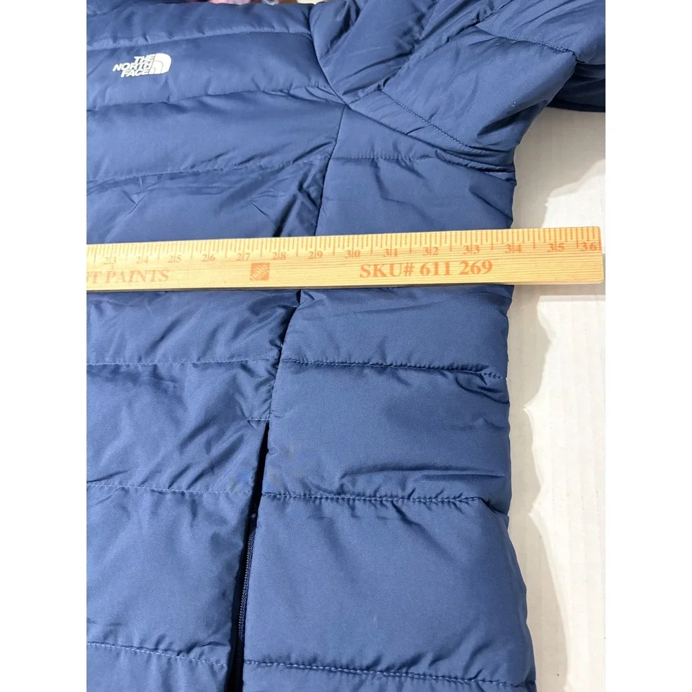 The North Face Mens 5X Blue Puffer Coat Down Insulated Zip Pockets Branded